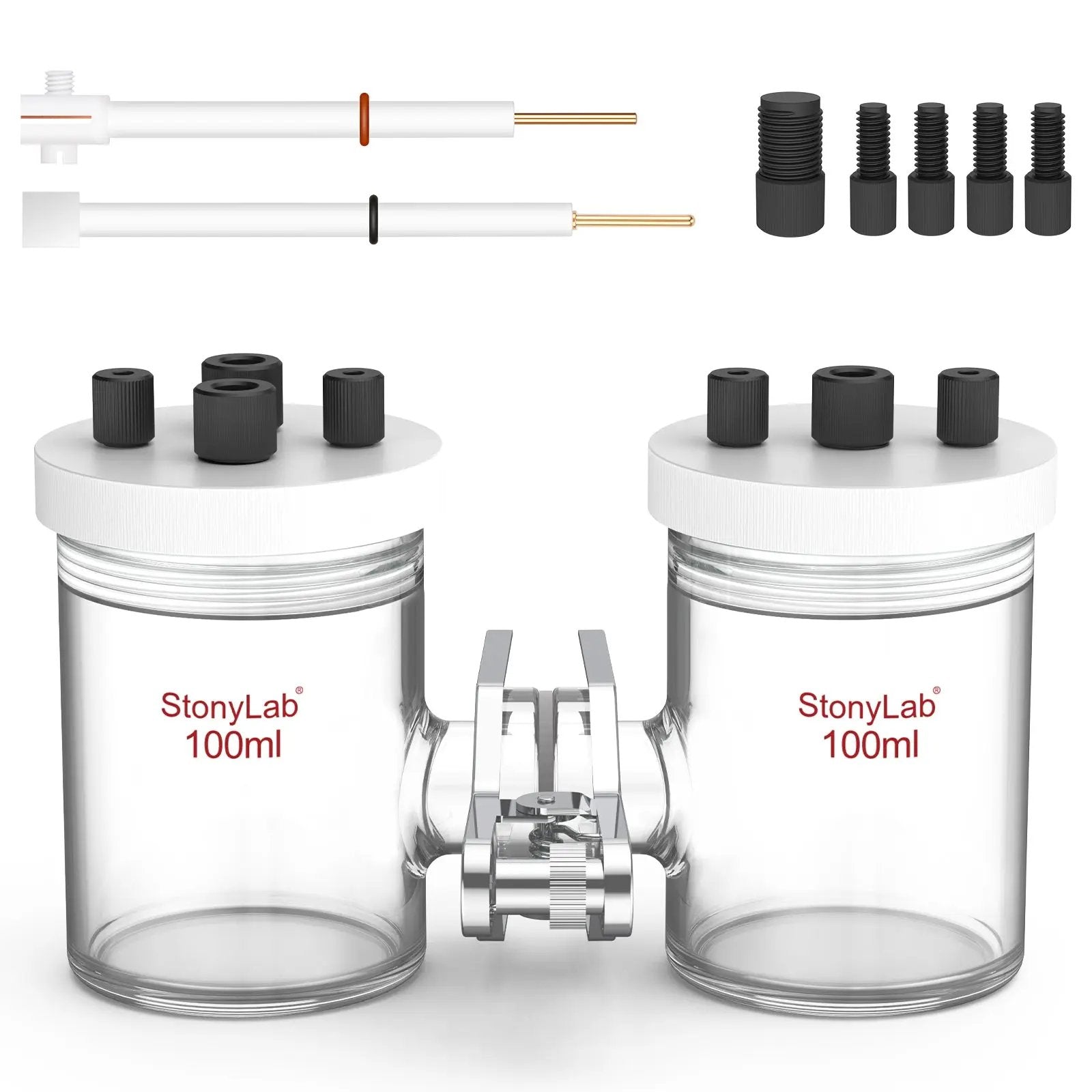 H-Type Electrolytic Cells with Two Electrodes [50-500 ml] Electrolyzer-H-Type