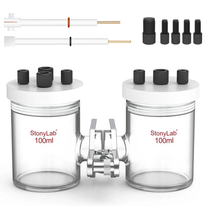 H-Type Electrolytic Cells with Two Electrodes [50-500 ml] Electrolyzer-H-Type