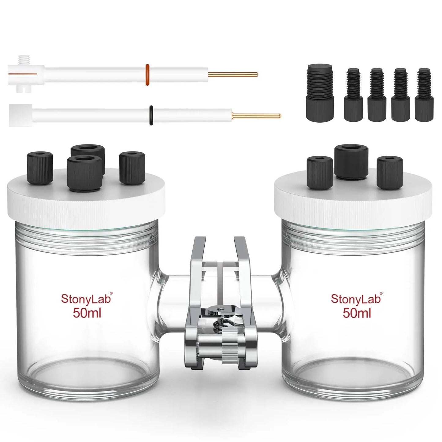 H-Type Electrolytic Cells with Two Electrodes [50-500 ml] Electrolyzer-H-Type