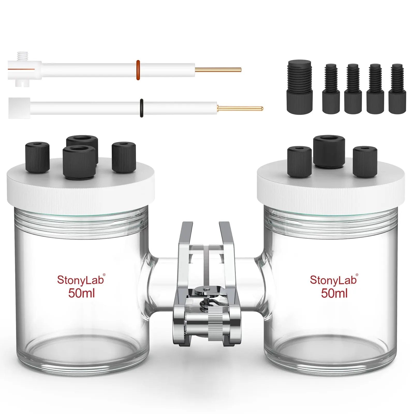 H-Type Electrolytic Cells with Two Electrodes [50-500 ml] Electrolyzer-H-Type