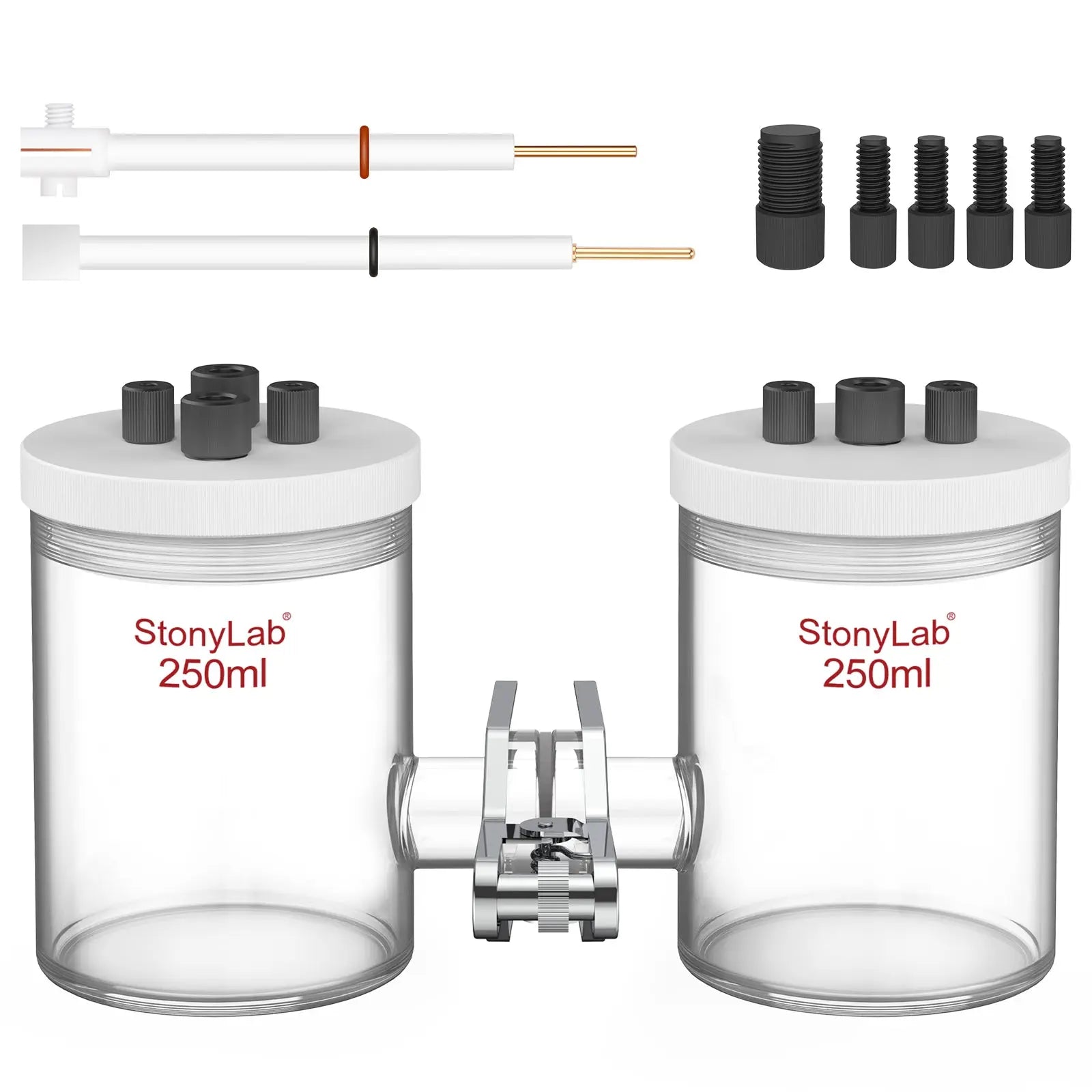 StonyLab H-Type Electrolytic Cells with Two Electrodes [50-500 ml] for professional laboratory applications