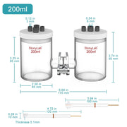 StonyLab H-Type Electrolytic Cells with Two Electrodes [50-500 ml] heavy duty chemical processing configuration