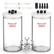 Comprehensive product view and setup components for StonyLab H-Type Electrolytic Cells with Two Electrodes [50-500 ml]