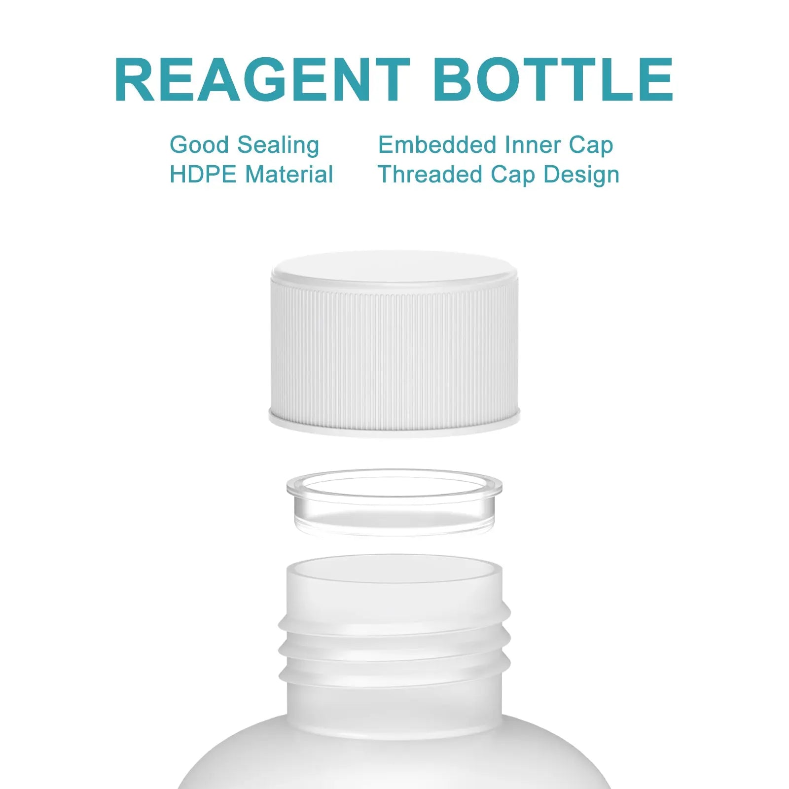 Side view and dimensional layout of the durable StonyLab HDPE Narrow Mouth Reagent Bottle