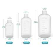 Close-up view showing the precise design and material of StonyLab HDPE Narrow Mouth Reagent Bottle