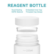Side view and dimensional layout of the durable StonyLab HDPE Wide Mouth Reagent Bottle