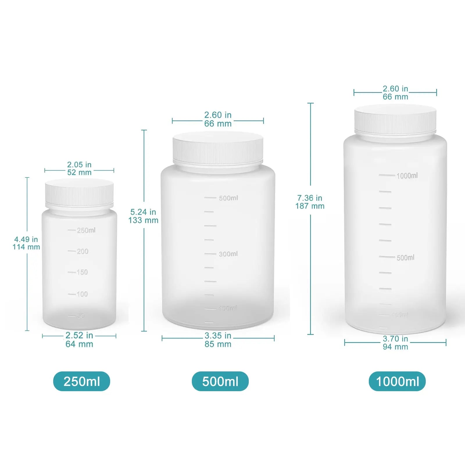 Close-up view showing the precise design and material of StonyLab HDPE Wide Mouth Reagent Bottle
