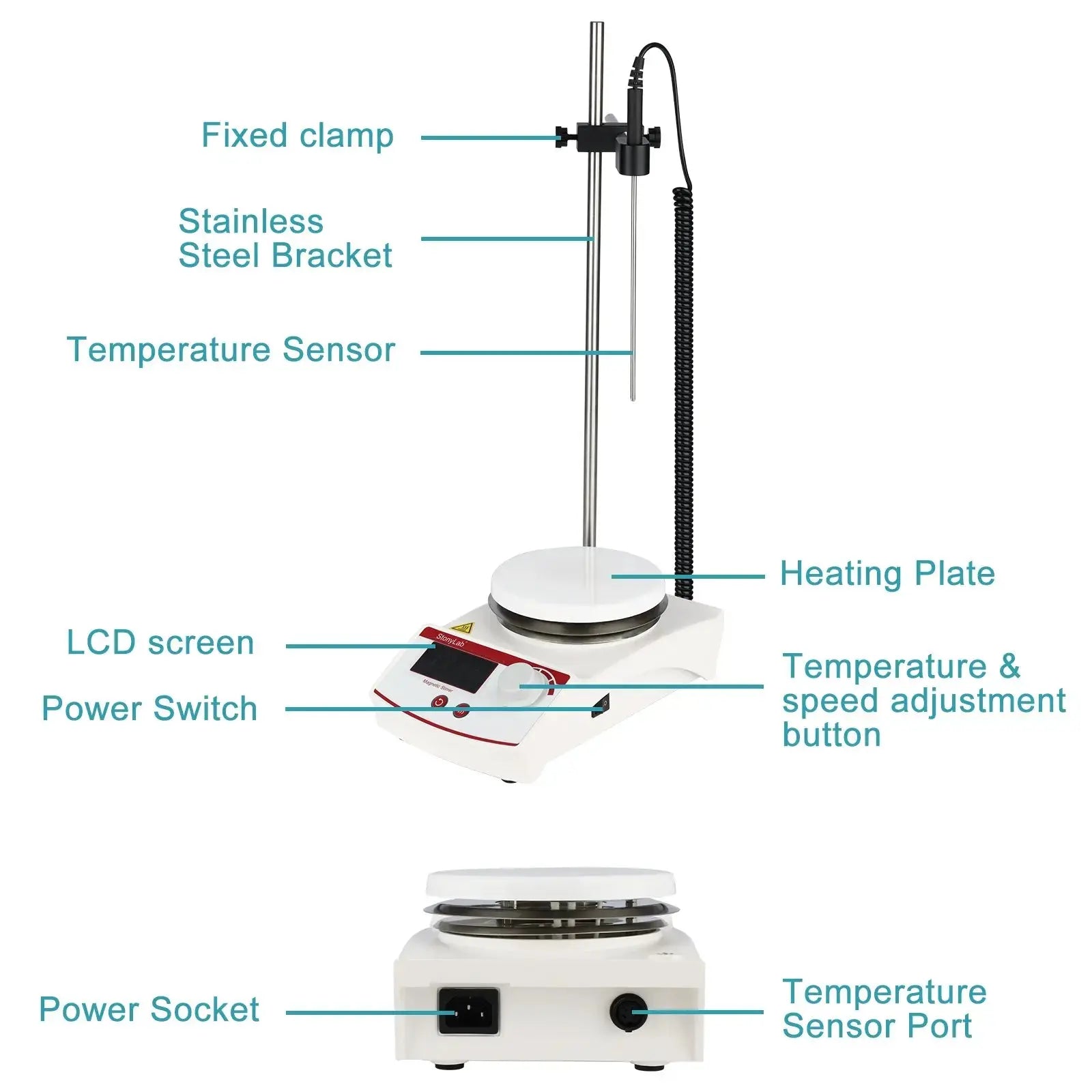 Heated Magnetic Stirrer, 20L Max Capacity, 100-2000 rpm, RT+5 to 350°C Magnetic Stirrer