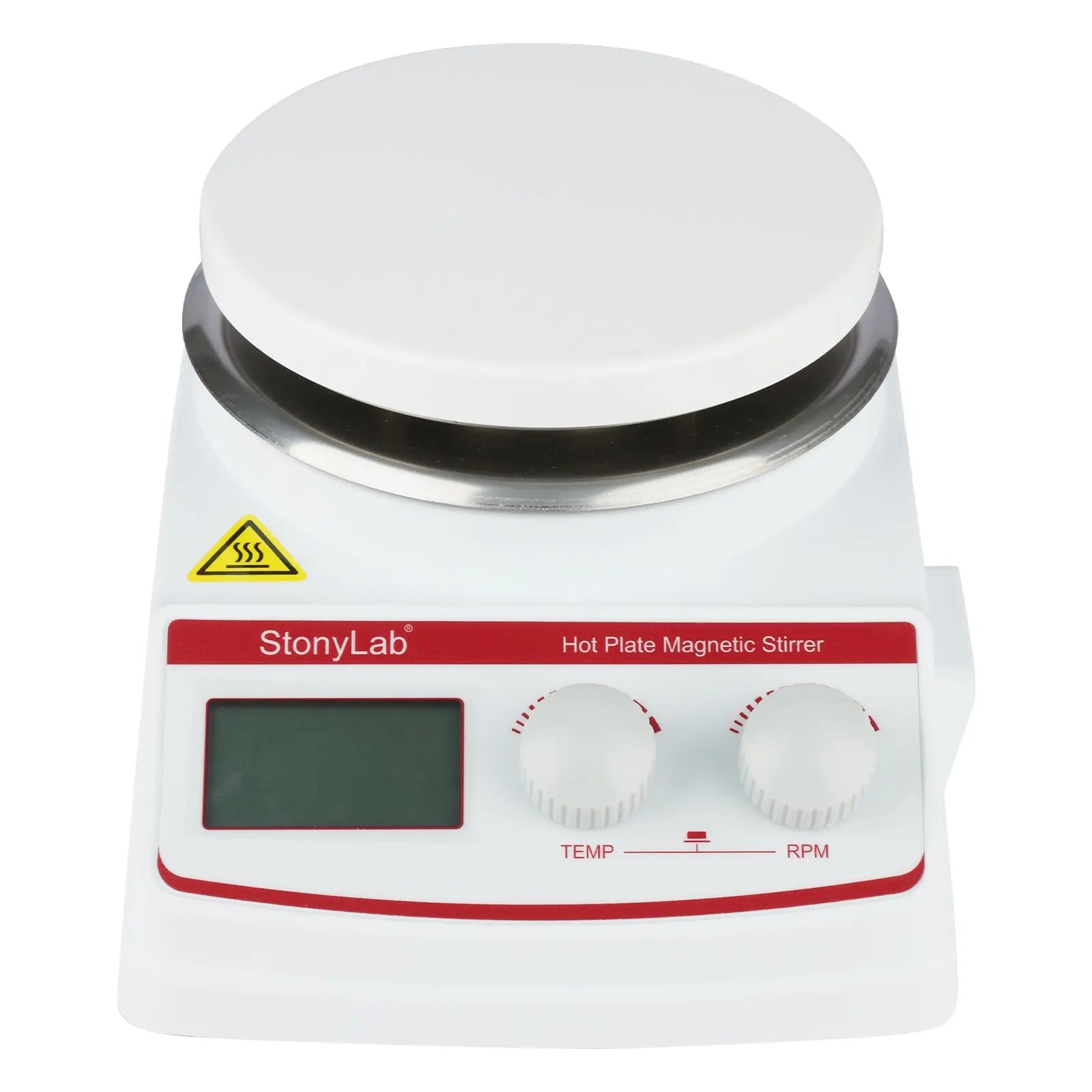 Close-up view showing the precise design and material of StonyLab Digital Heating Magnetic Stirrer with Temperature Sensor