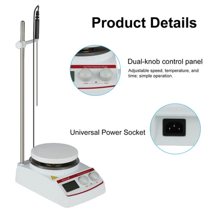 Heating Magnetic Stirrer, 3L Capacity, 100–2000 rpm, RT+5~250°C Magnetic Stirrer
