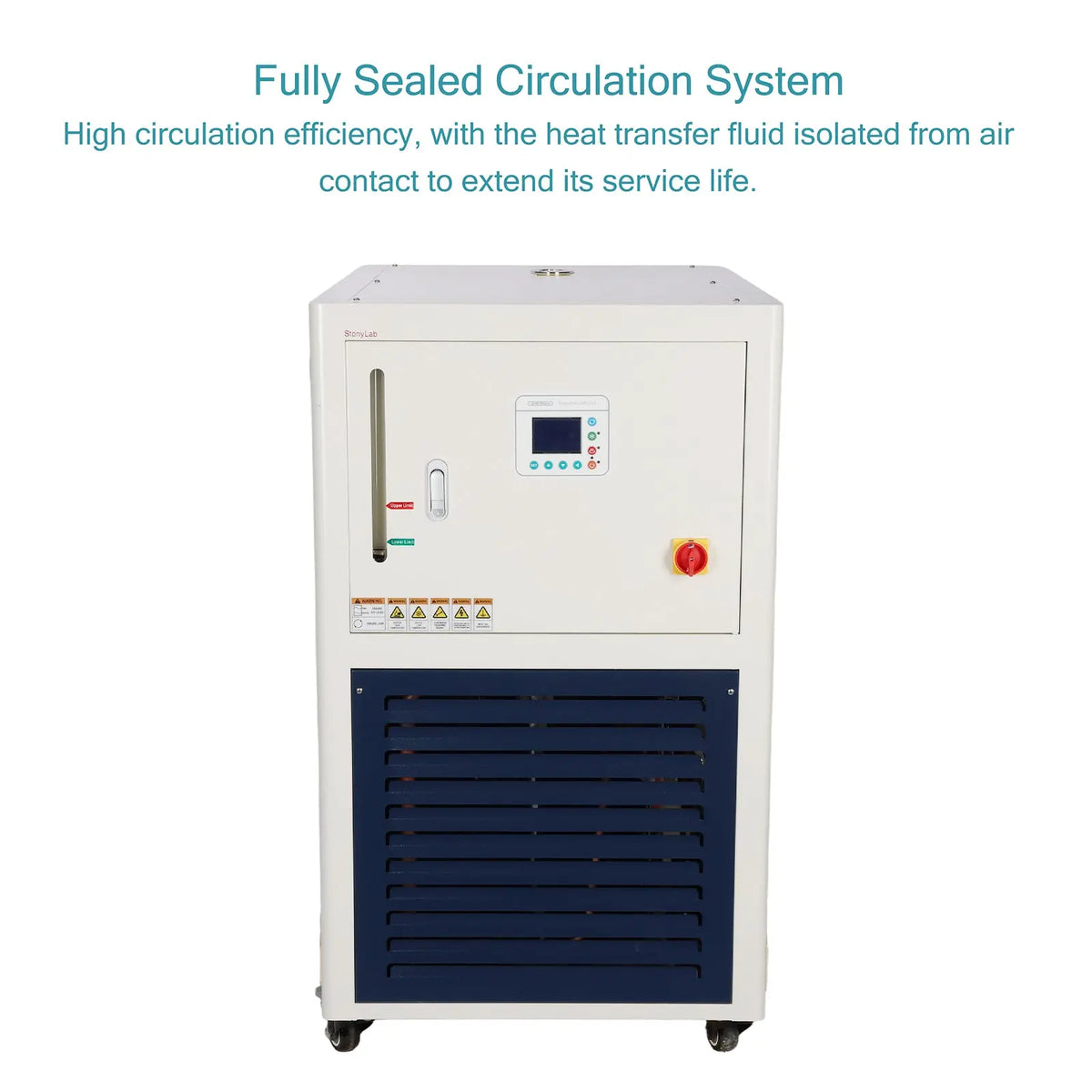 Laboratory heating and cooling circulator for chemical reactions, material testing and reactor temperature control from -40 to 220°C StonyLab