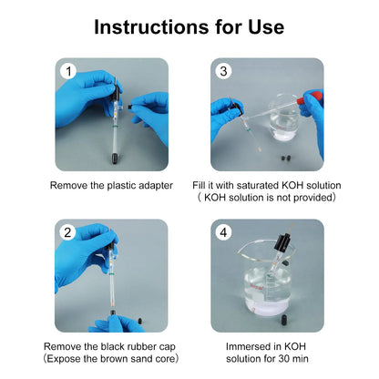Hg/HgO Mercury Oxide Reference Electrode, 6x65mm, Alkaline Electrode-Reference