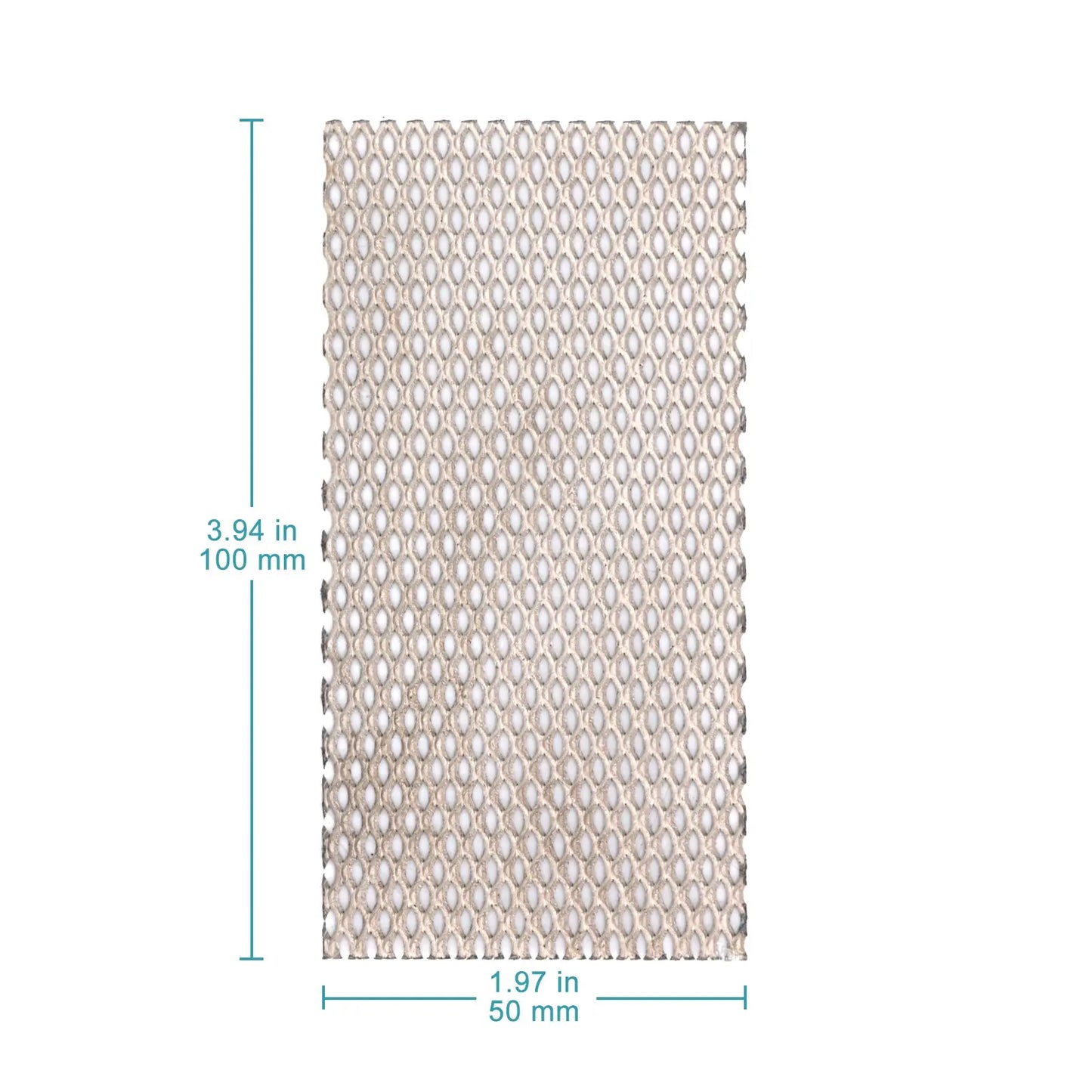 High-Purity Titanium Mesh Cathode Electrode (Uncoated), 50 x 100 x 1 mm, for Electrolysis