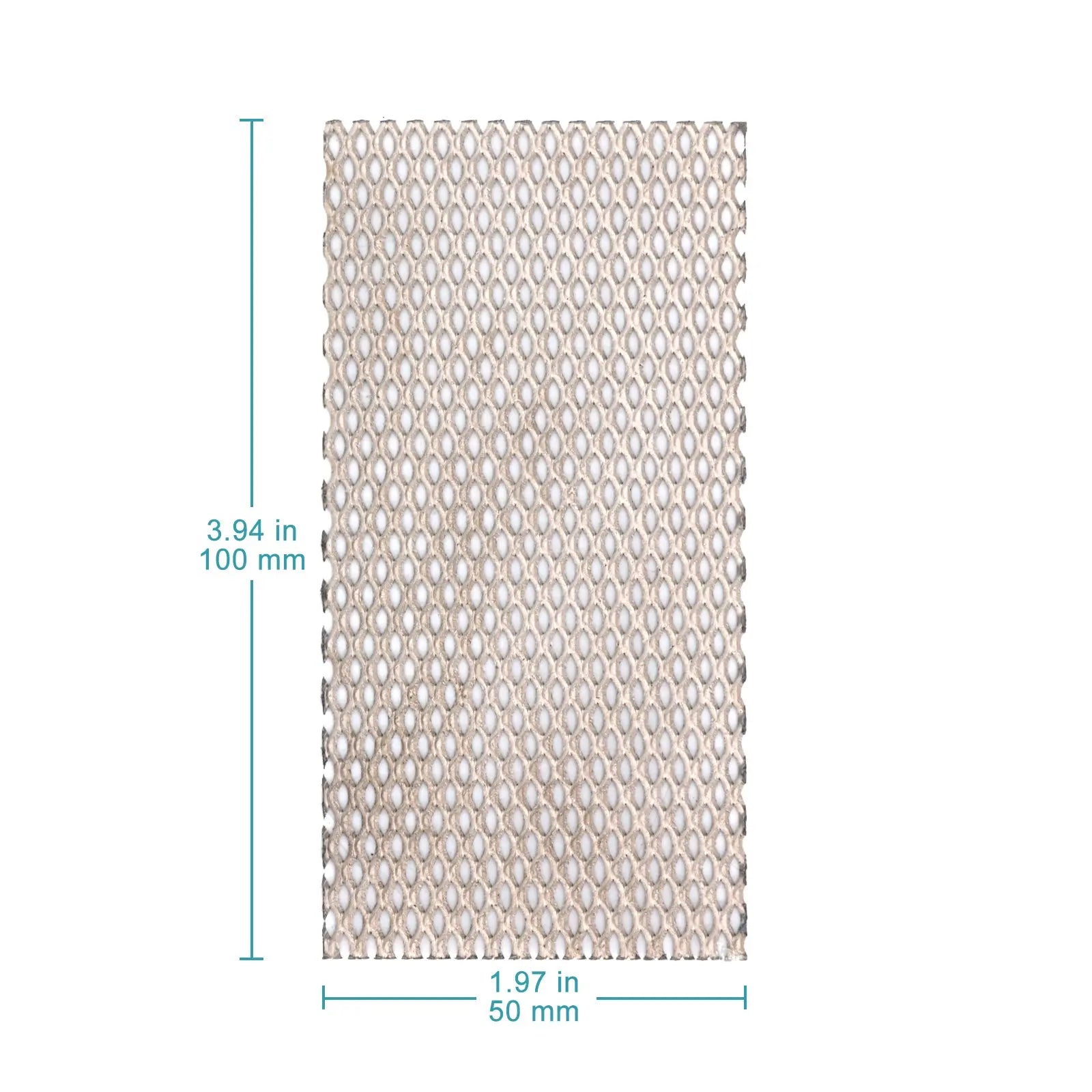 Close-up view showing the precise design and material of StonyLab High-Purity Titanium Mesh Cathode Electrode (Uncoated)