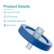 Hydrophilic nylon syringe filter for aqueous and organic sample filtration with high mechanical strength for laboratory use StonyLab