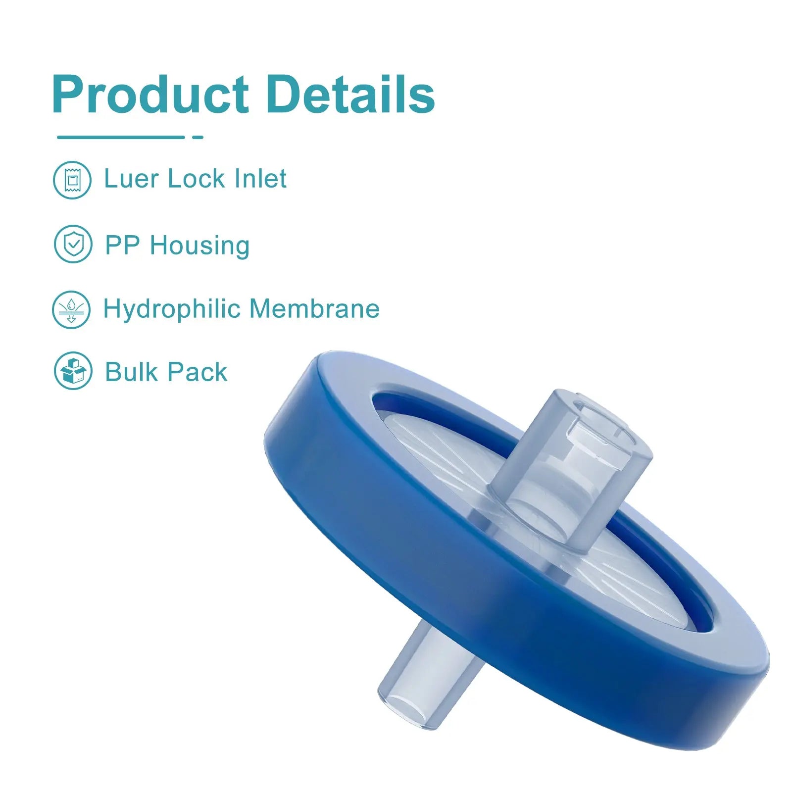Hydrophilic nylon syringe filter for aqueous and organic sample filtration with high mechanical strength for laboratory use StonyLab
