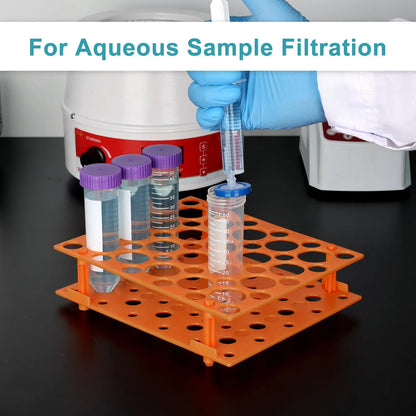 Hydrophilic nylon syringe filter for aqueous and organic sample filtration with high mechanical strength for laboratory use StonyLab