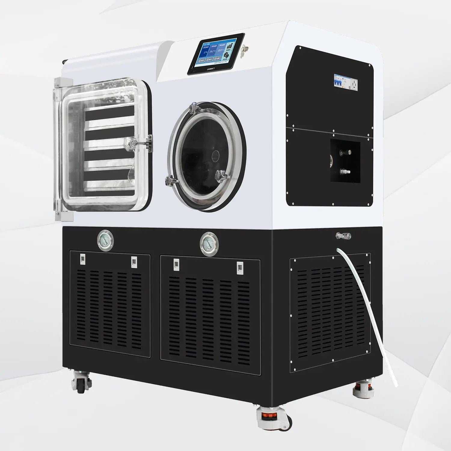 Close-up view showing the precise design and material of StonyLab In-Situ Square Cabin Freeze Dryer