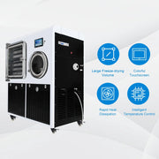 Side view and dimensional layout of the durable StonyLab In-Situ Square Cabin Freeze Dryer