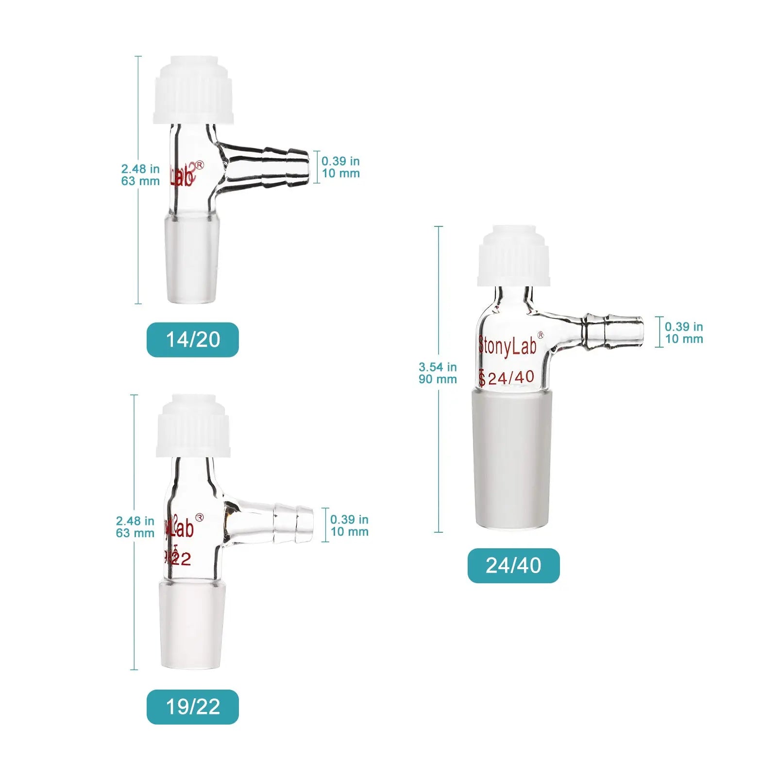 Close-up view showing the precise design and material of StonyLab Inlet Thermometer Adapter with Hose Connection and Compression Cap