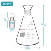 Close-up view showing the precise design and material of StonyLab Iodine Flask with Stopper