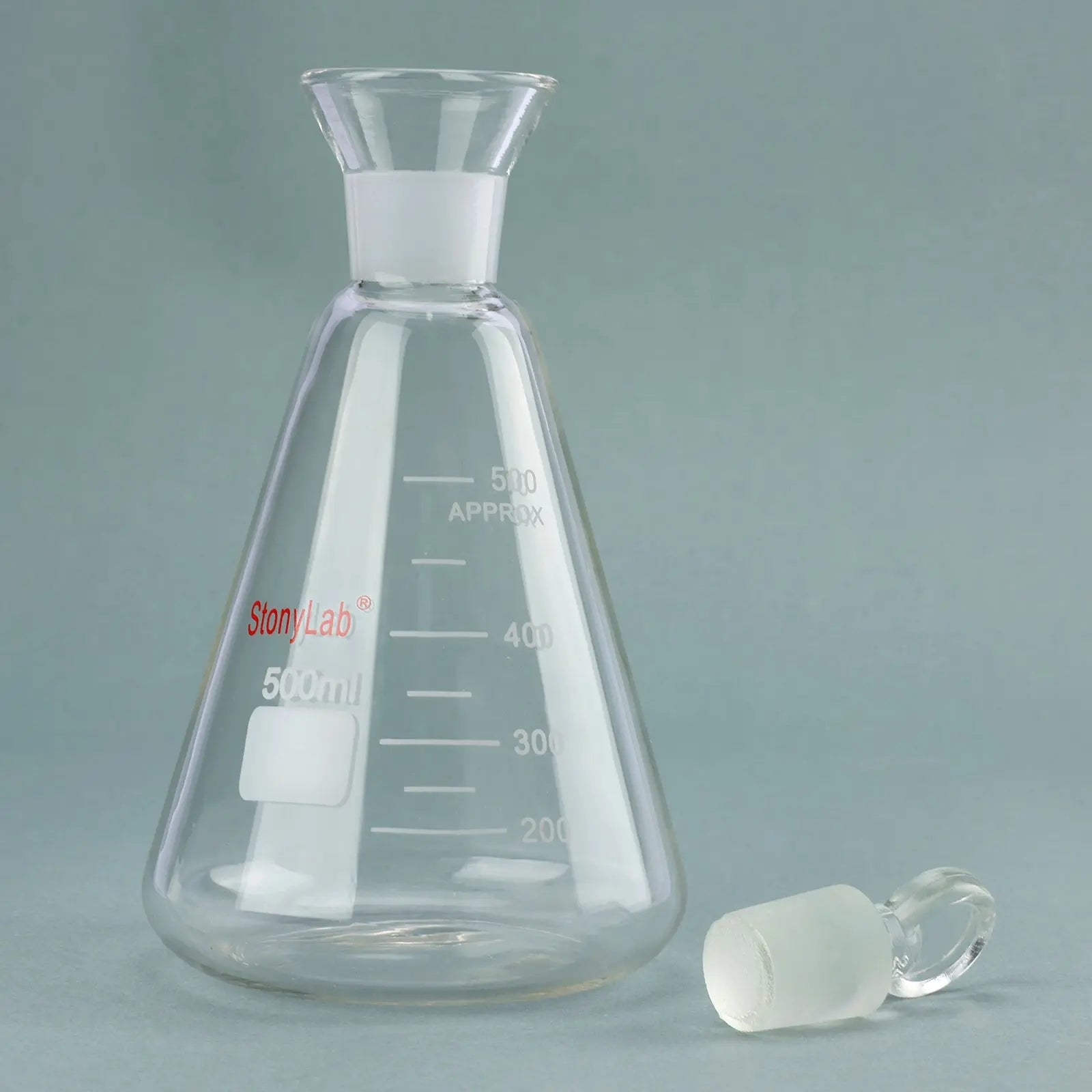 Alternative angle showing underlying build quality of StonyLab Iodine Flask with Stopper