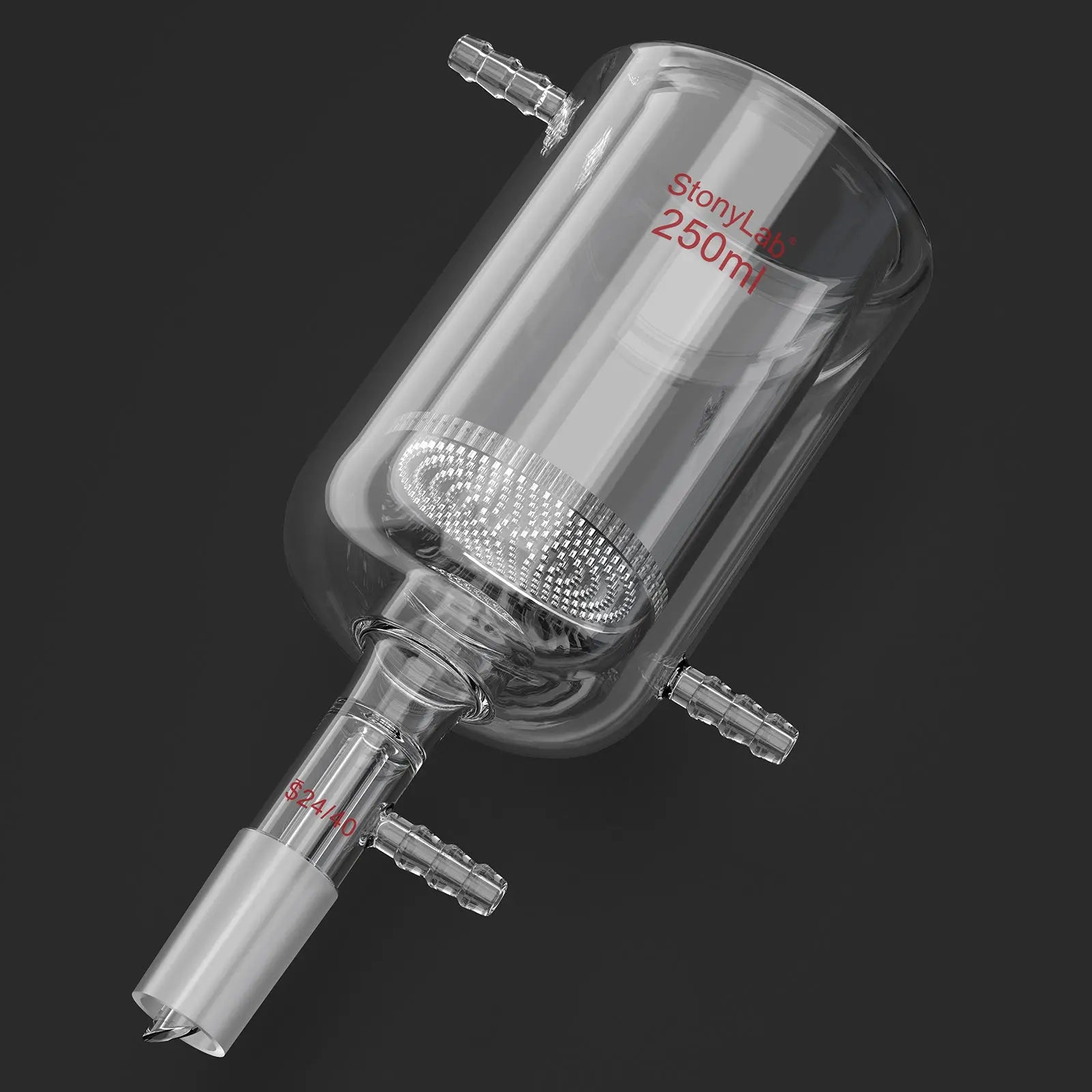 Jacketed Buchner Filter Funnel, 1.5 mm Pore Glass Plate, 250-1000 ml, 24/40 Male Joint and Vacuum Port Funnels-Buchner