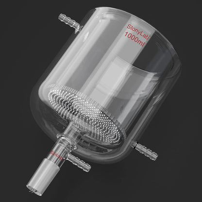 Jacketed Buchner Filter Funnel, 1.5 mm Pore Glass Plate, 250-1000 ml, 24/40 Male Joint and Vacuum Port Funnels-Buchner