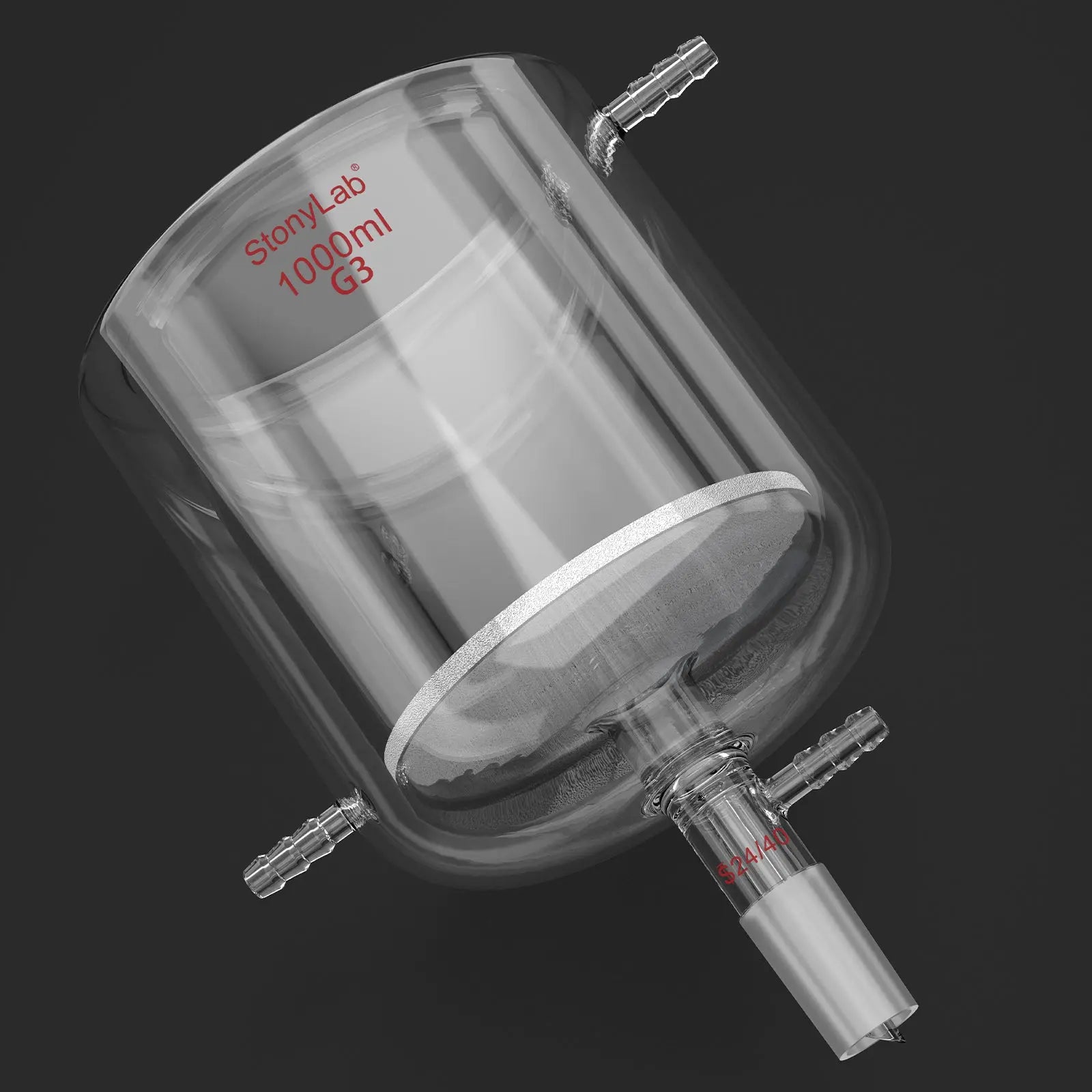 Jacketed Buchner Filter Funnel, Fine Frit (15-40μm), 250-1000 ml Funnels-Buchner