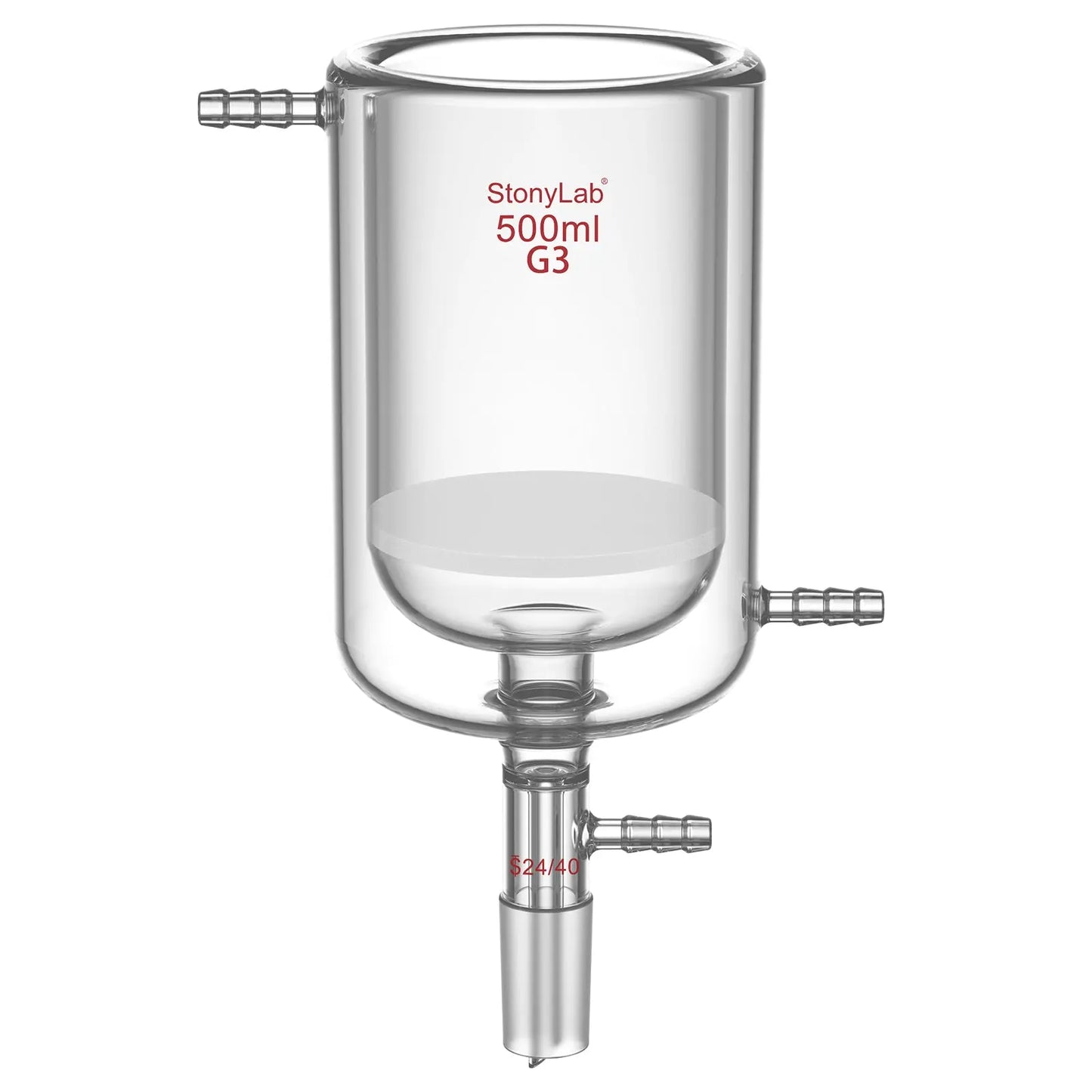 Jacketed Buchner Filter Funnel, Fine Frit (15-40μm), 250-500 ml Funnels-Buchner