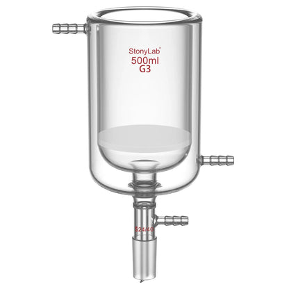 Jacketed Buchner Filter Funnel, Fine Frit (15-40μm), 250-500 ml Funnels-Buchner