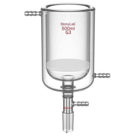 Jacketed Buchner Filter Funnel, Fine Frit (15-40μm), 250-500 ml Funnels-Buchner