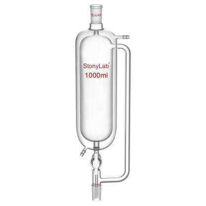 Jacketed Pressure Equalizing Graduated Addition Funne, 24/40 Joints, PTFE Stopcock, 100-1000 ml Funnels-Pressure Equalizing Addition