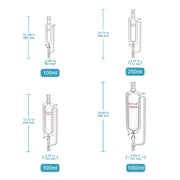 Close-up view showing the precise design and material of StonyLab Jacketed Pressure Equalizing Addition Funnel