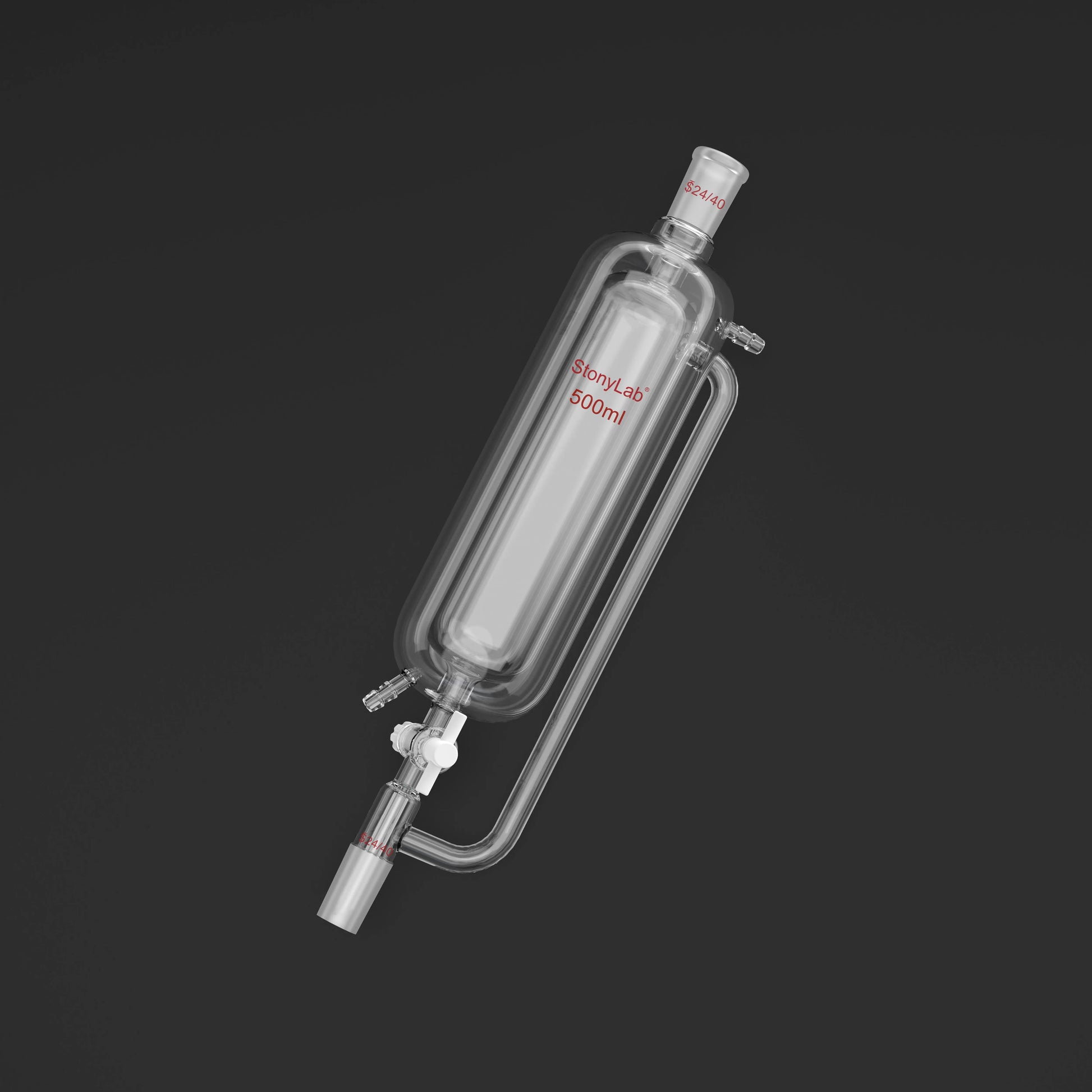 Jacketed Pressure Equalizing Graduated Addition Funne, 24/40 Joints, PTFE Stopcock, 100-1000 ml Funnels-Pressure Equalizing Addition