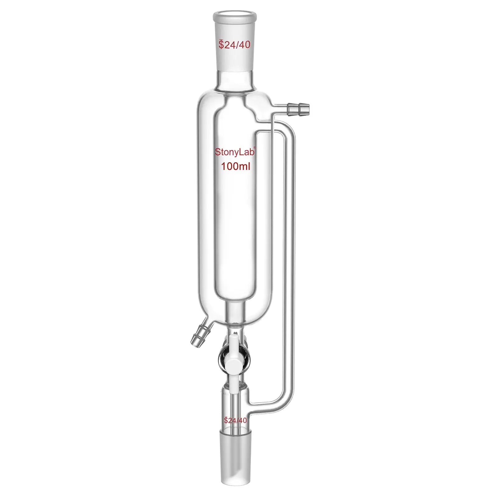 Jacketed Pressure Equalizing Graduated Addition Funne, 24/40 Joints, PTFE Stopcock, 100-1000 ml Funnels-Pressure Equalizing Addition