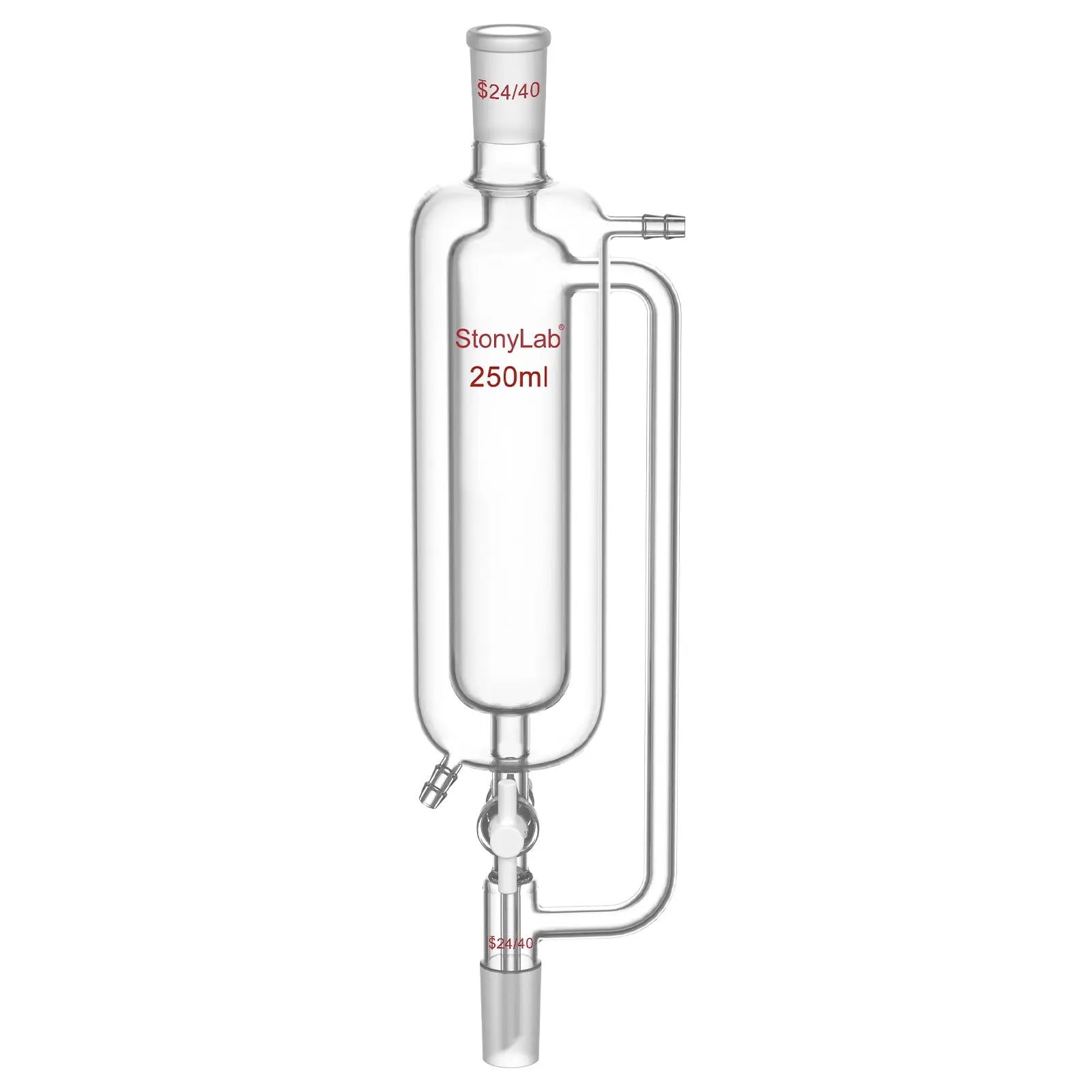 Jacketed Pressure Equalizing Graduated Addition Funne, 24/40 Joints, PTFE Stopcock, 100-1000 ml Funnels-Pressure Equalizing Addition