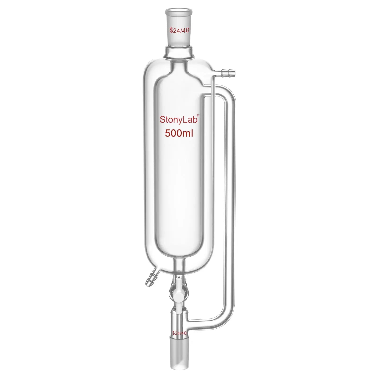 Jacketed Pressure Equalizing Graduated Addition Funne, 24/40 Joints, PTFE Stopcock, 100-1000 ml Funnels-Pressure Equalizing Addition
