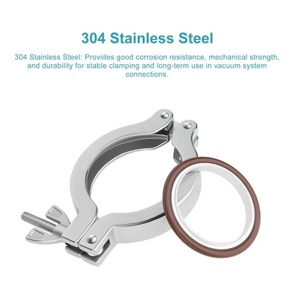 KF25 stainless steel vacuum quick-connect clamp for connecting freeze dryers and vacuum pumps with KF25 vacuum hose StonyLab