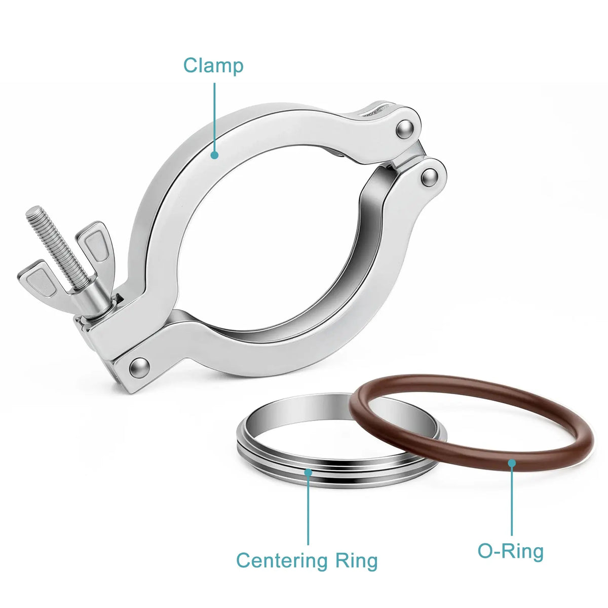 KF25 stainless steel vacuum quick-connect clamp for connecting freeze dryers and vacuum pumps with KF25 vacuum hose StonyLab