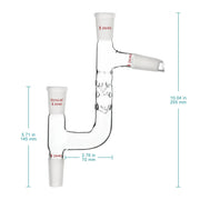 Close-up view showing the precise design and material of StonyLab Kjeldahl Distillation Adapter 4-Way