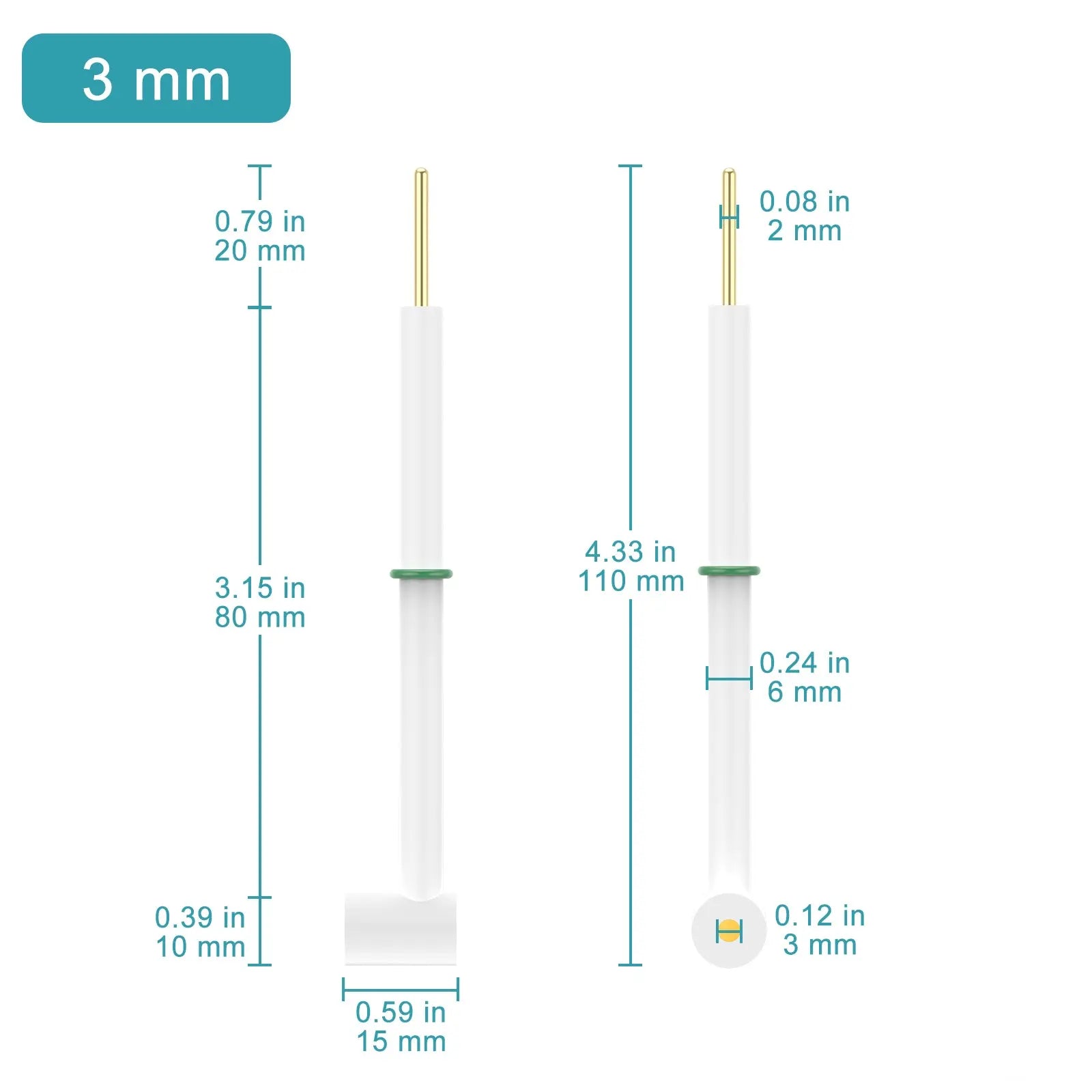 L-Shape Gold Disk Electrode, 3 mm Gold Disk General Electrode-Disk