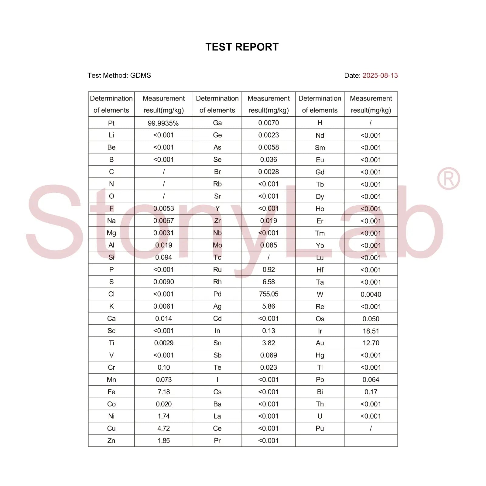 Detailed structural assembly component for StonyLab L-Shape Platinum Disk Electrode