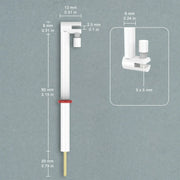 Side view and dimensional layout of the durable StonyLab L-Shape Platinum Sheet Electrode Holder