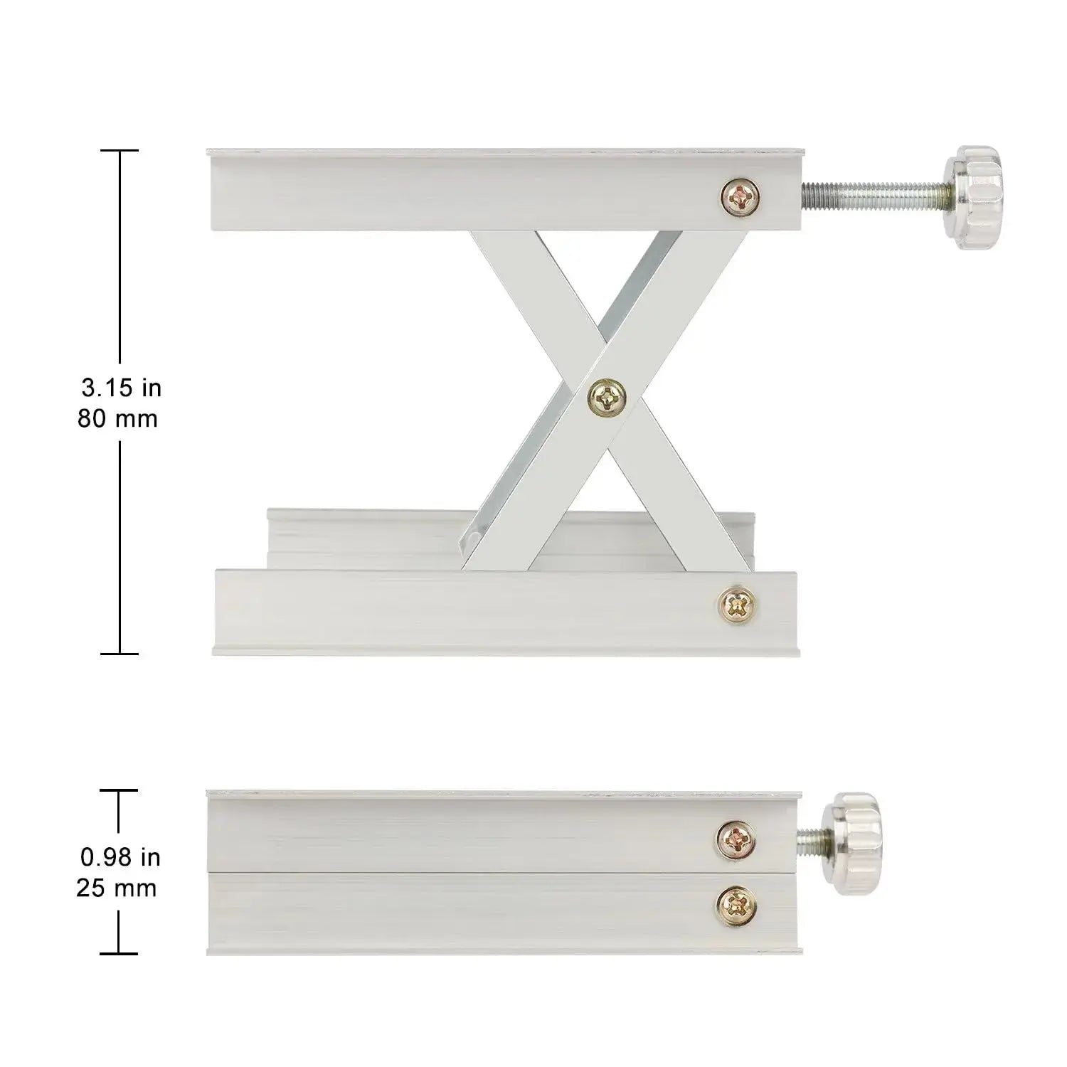Side view and dimensional layout of the durable StonyLab Lab Scissor Jack
