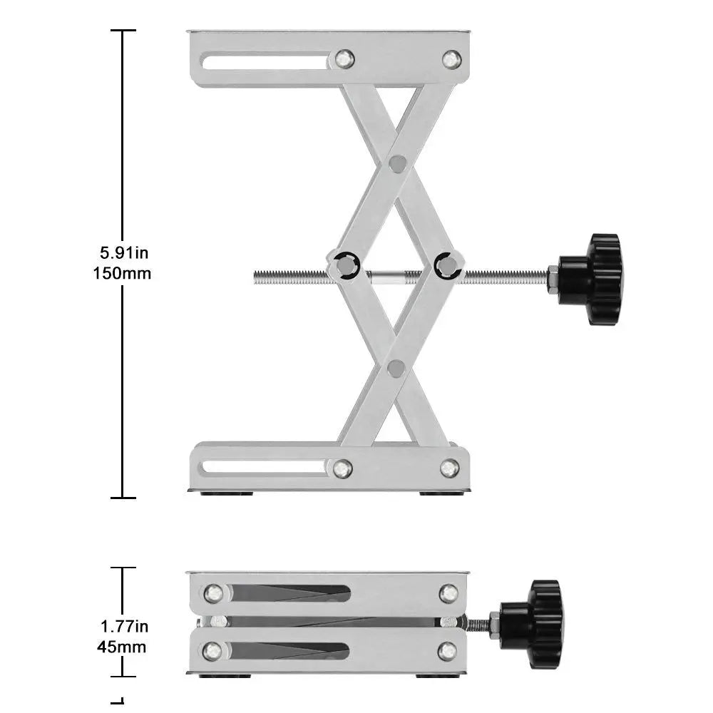 Alternative angle showing underlying build quality of StonyLab Lab Scissor Jack