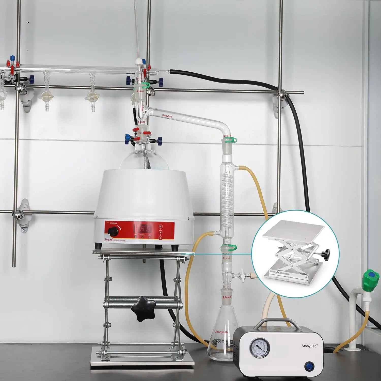 Comprehensive product view and setup components for StonyLab Lab Scissor Jack