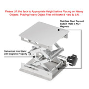 Close-up view showing the precise design and material of StonyLab Lab Scissor Jack