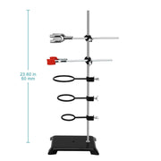 Lab stand set 9-piece universal retort stand kit with base support rod rings and clamps for laboratory glassware StonyLab