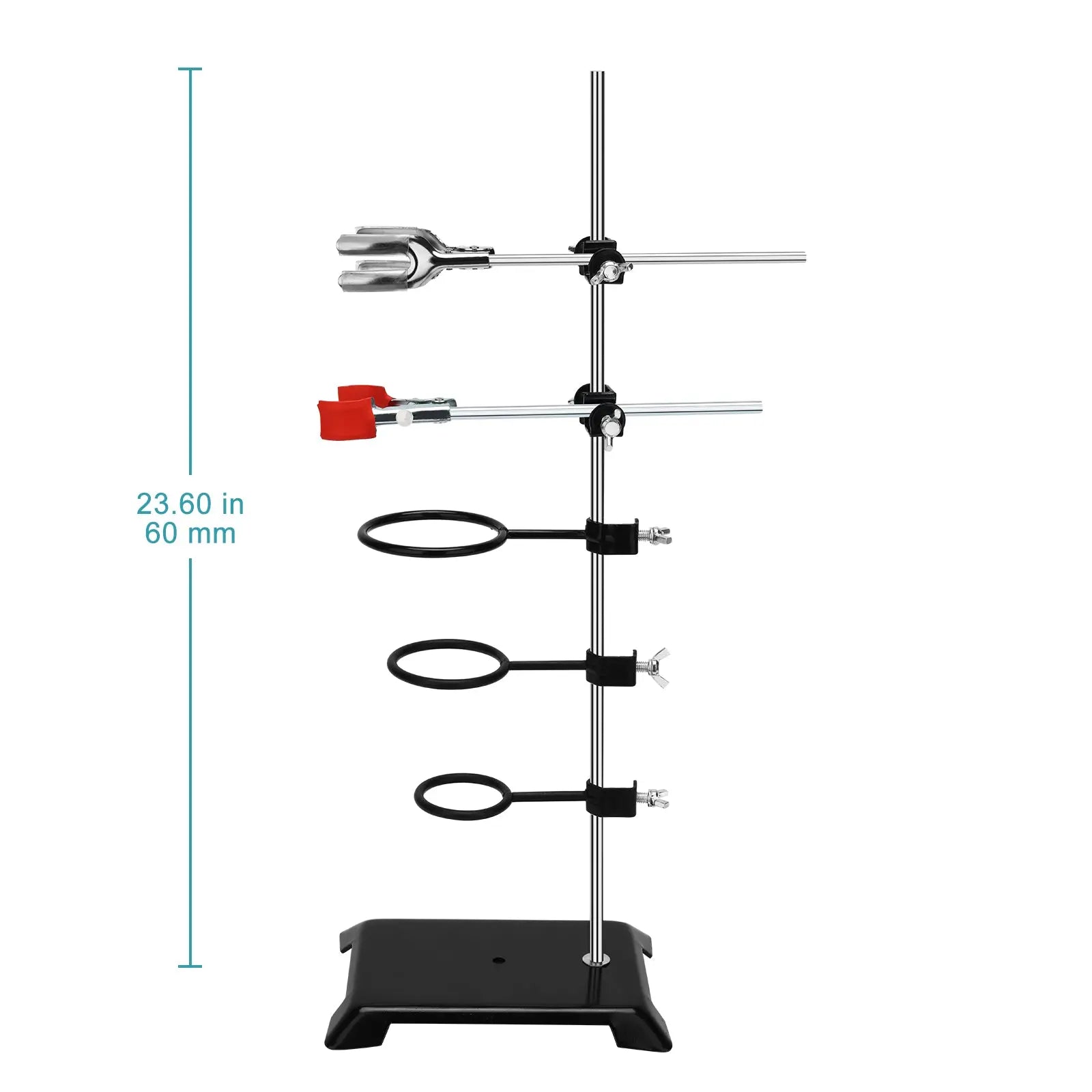 Lab stand set 9-piece universal retort stand kit with base support rod rings and clamps for laboratory glassware StonyLab